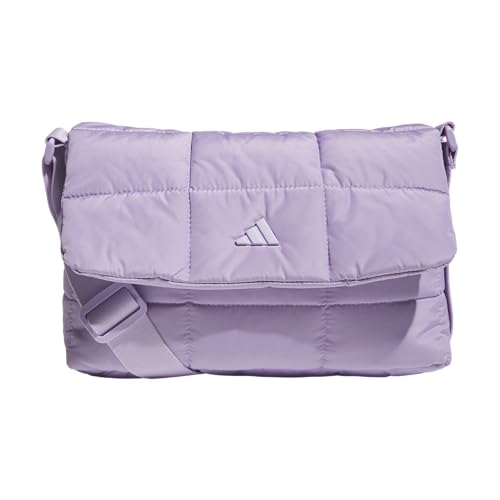 adidas Bolsa tiracolo feminina – Bolsa acolchoada, Roxo ameixa em pó, One Size, Bolsa tiracolo feminina – Bolsa acolchoada