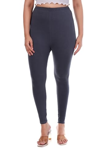 Image of TPF Women Solid Cotton Lycra Stretchable Leggings | Comfortable Ankle-Length Slim Fit Leggings for Women & Girls | Soft, Breathable Wear Bottoms