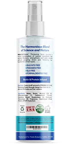 Biotin Thickening Spray for Fine Hair Growth Serum Hair Loss Prevention Treatments Dht Blocker Volume Spray Tonic for Thinning Hair Volumizing Texturizing Spray Thickening Products for Men Women