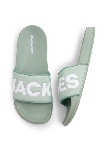 Image of JACK&JONES Men's Oversized Logo Print Pool Sliders