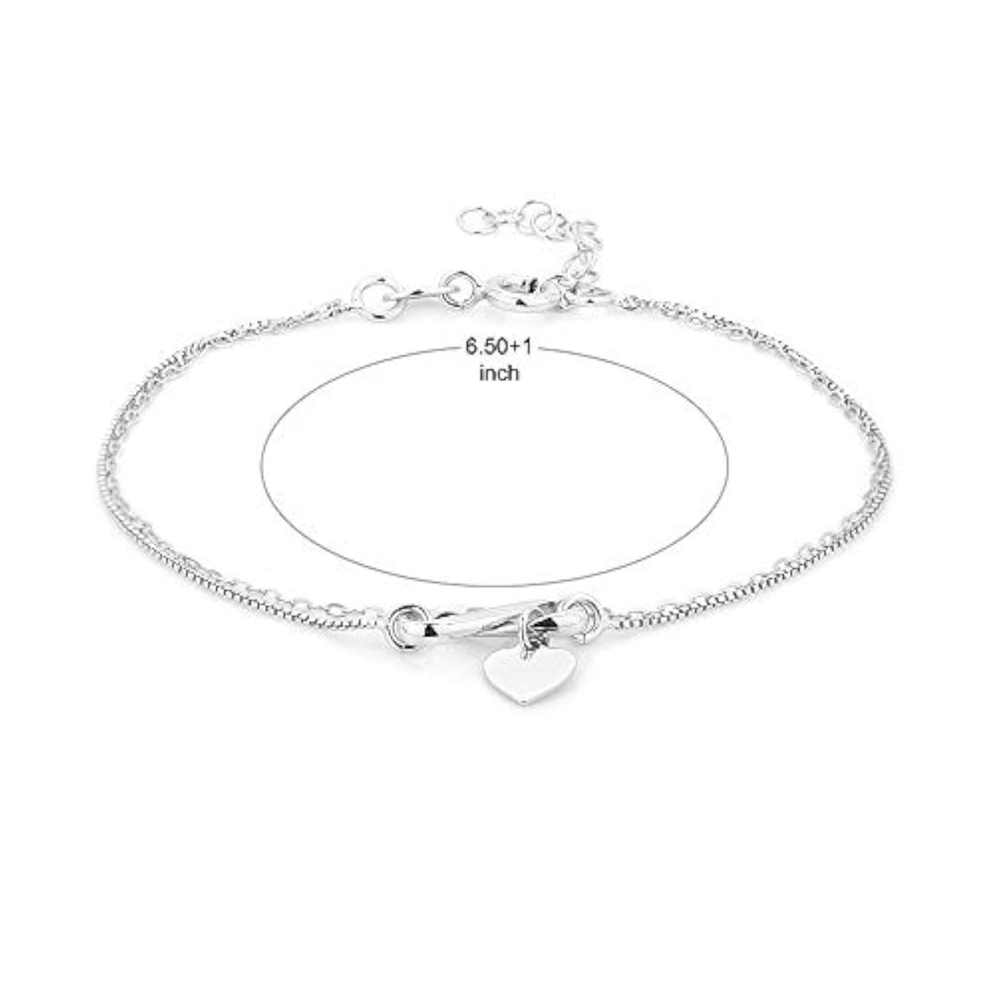 Women's 925 Sterling Silver Rhodium Plated Infinity Link Bracelet