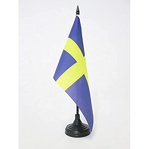 AZ FLAG - Drapeau De Table Vérone 21x14 cm - Petit Drapeau De Verona De Bureau 100% Polyester Avec Hampe De 25cm Et Socle En Plastique Noir