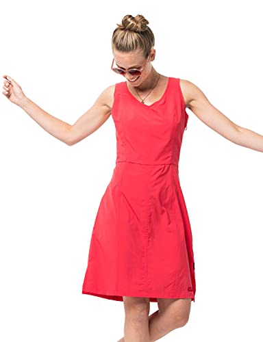 Jack Wolfskin Damen Costa Calma Dress Kleid, Tulip Red, XXL