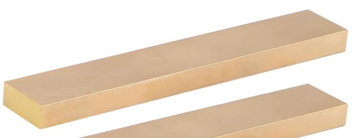 2 Pcs 12 x 2 x 1/4 Inch Brass Sheet, 300x50x6mm Metal Brass Plates for Craft DIY, Repairs