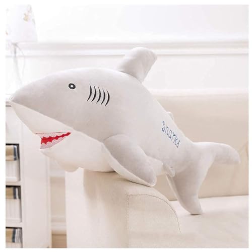 Image of RVA Ocean Shark Fish Soft Toy 60cm Grey | Stuffed Plush Animal for Kids & Adults | Kawaii Cute Animal Toy for Cuddles, Gifts & Room Decor for Birthdays, Thanksgivings and Every Event