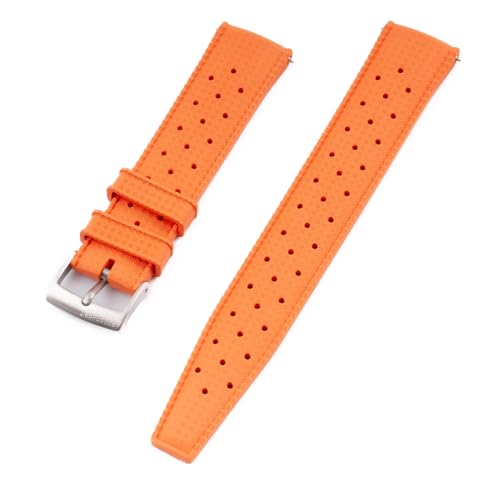 StrapHabit Tropical Quick Release Watch Strap, 22mm, FKM Rubber, Orange