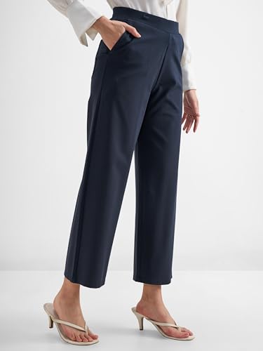 Image of Tokyo Talkies Wide Leg Relaxed fit Cullotes |Ultra Soft, Elasticated, High Waist, Wrinkle Free Trousers |All Day Wear