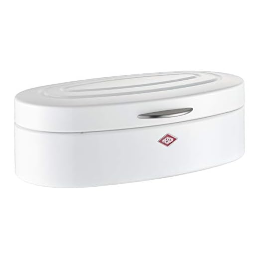 WESCO Breadbox Elly Steel Bread Box, White, 26 x 41.5 x 14 cm