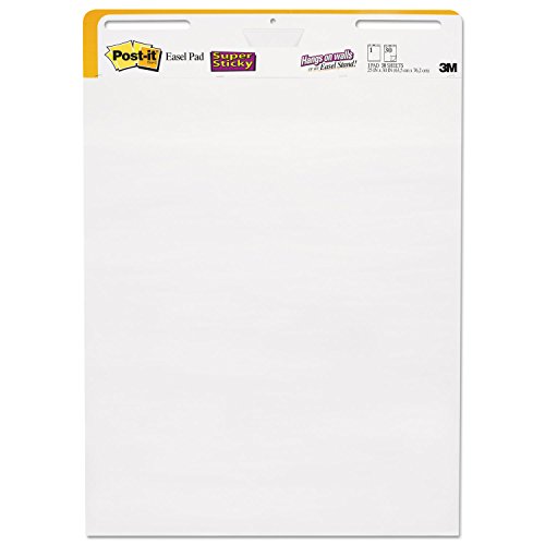 Post-it Super Sticky Easel Pad, Short Backcard Format, White, 25 in x 30 in, 30 Sheets/Pad, 2 Pads/Pack, Great for Virtual Teachers and Students (559 STB)