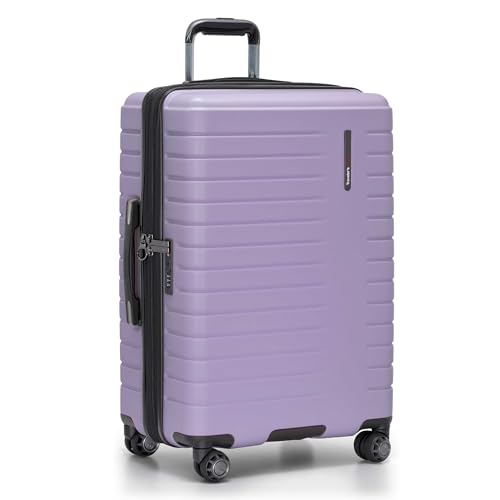 Image of Traveler's Choice Archer Polycarbonate Hardside Spinner Luggage Set, Tie Down Straps,Purple, 3-Piece