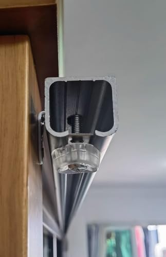 Set de Kit de Herrajes para Puerta Corrediza de Montaje en Techo, Rail de Puerta Corredera de Aluminio para Interiores y Exteriores, Rail corredizo para puerta bolsillo de 100 cm, para puerta de 4/5-2 pulgadas miniatura 1