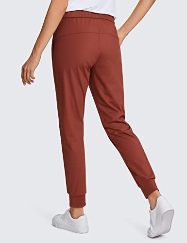 Crz Yoga 4-Way Stretch Golf Joggers For Women, 27" Casual Travel Workout Pants, Lounge Athletic Sweatpants With Pockets The Cognac Brown Medium #TOP1