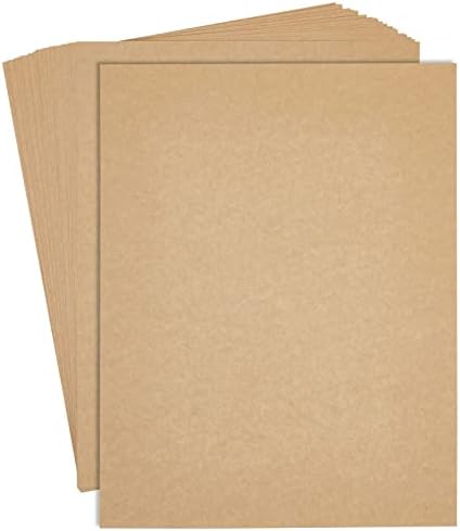 48-Pack Kraft Paper Sheets for Wedding, Party Invitations, Announcements, Drawing, Brown Cardstock for DIY Projects, Arts and Crafts, Letter Size, 120gsm (8.5 x 11 Inches)