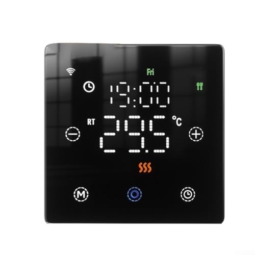 ZMdooreasy Control remoto programable para aplicación de soporte de termostato Zigbee y para un control eficiente de la temperatura y programación flexible de calefacción de la caldera (negro)