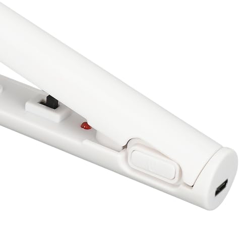 Plancha para el cabello de cerámica con placas flotantes, calentamiento rápido, herramienta de peinado para flequillo (blanca) miniatura 7