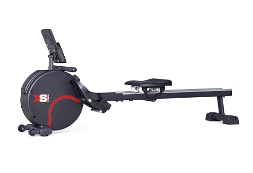 XS Sports R280 Home Rowing Machine-Aluminium Rail with 16 Level Inner Magnetic Adjustable Resistance - LCD Computer with Tablet Holder - Advanced Ultra Quiet Driving Belt- Indoor Fitness Rower - Image 3