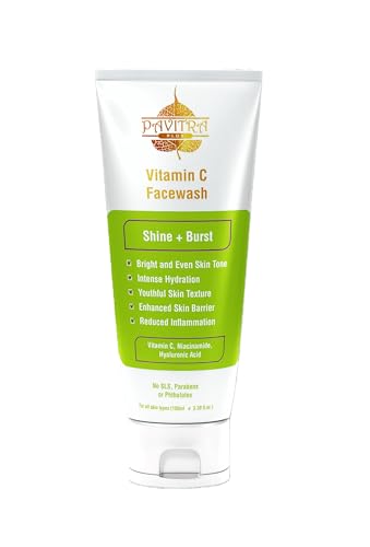 Image of PavitraPlus Vitamin C Face Wash for Glowing Skin and Skin Brightening with Niacinamide and Vitamin E for Dark Spots - Daily Cleanser for Women and Men, All Skin Types, 100ml
