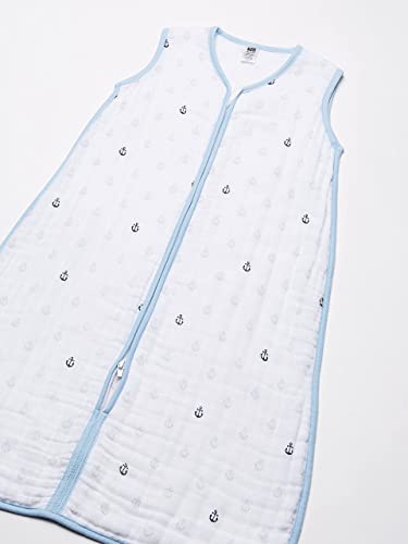 Image of Hudson Baby Unisex Baby Muslin Cotton Sleeveless Wearable Sleeping Bag, Sack, Blanket, Anchor, 0-6 Months