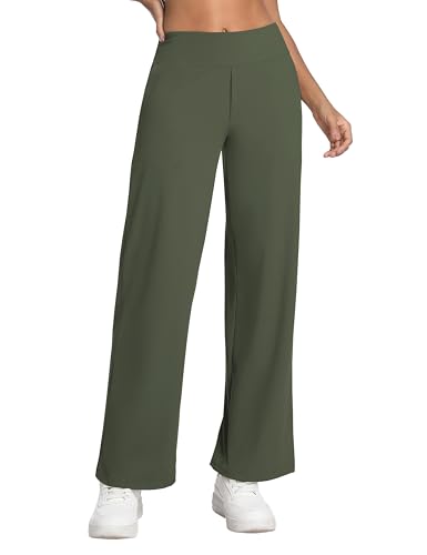 Image of BUBBLELIME Women High Waist Wide Legs Yoga Pants Loose Sweatpants Pockets | 29 inch /31 inch /33 inch /35 inch /37 inchInseam,2 Styles / Dress /Basic,Lounge,Comfy,Stretch Casual Work