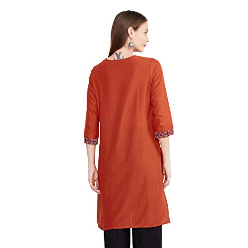 Image of Max Women Embroidered Three-Quarter Sleeves Kurta