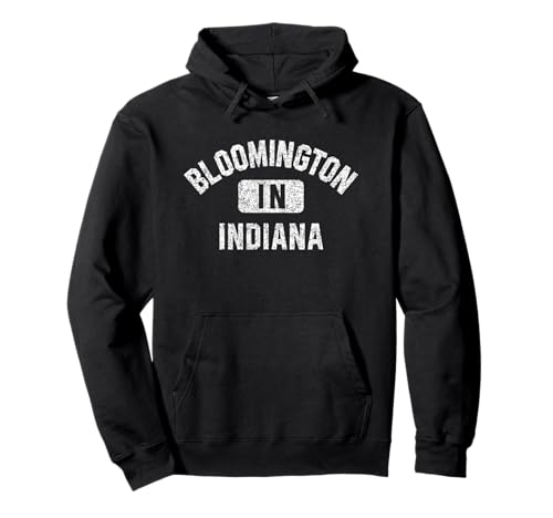 Bloomington Indiana Gym Distressed White Hoodie