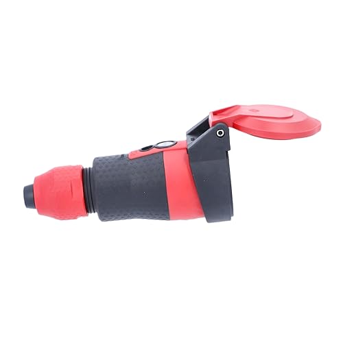 as - Schwabe SCHUKOultra Pro Kupplung, extrem robust, griffig, Klappdeckel und Spannungsanzeige, für Baustellen, für Leitungen max. 3x2,5mm², 230V, 16A, rot/schwarz, IP54, 62243