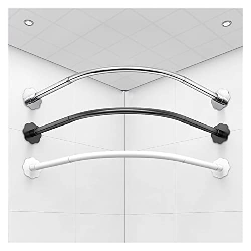 Barre de douche en L noire pour remédier au manque de place en angle