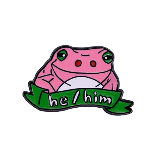 Image of LGBT Rainbow Flag Goose Enamel Pin Badge Cute Animals Frog Cat with Rainbow Flag Gay Pride Brooches Pin Jewelry for Clothing Backpack Hat Decoration-Pink Frog