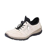 Rieker Damen Sneaker N32G0, Frauen Schnürhalbschuhe,Sneaker,Halbschuhe,Freizeitschuhe,Women's,Woman,Ladies,Schnuerschuhe,beige (60),41 EU / 7.5 UK