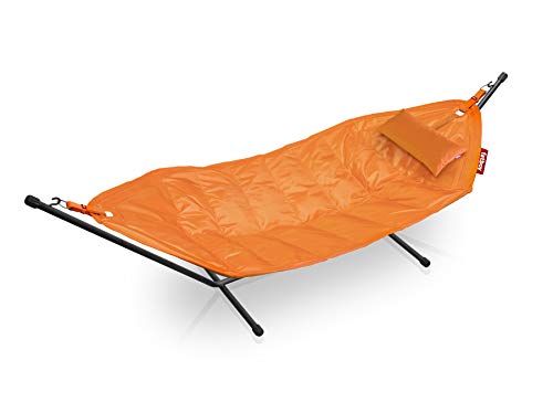Fatboy Headdemock Deluxe Dunkelblau | Hängematte für Zwei mit Gestell | inkl. Matte, Gestell, Kissen, Cover- Deluxe Version | Outdoor geeignet Garten & Terrasse | 280 x 140cm