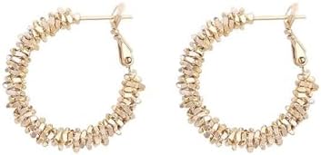 14K Gold Plated Hoop Earrings for Women, Chunky Twist Design Lightweight Hypoallergenic Jewelry, Large Gold Hoops for Everyday Wear (40mm)