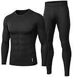 Thermal Underwear Mens Set Mens Thermals Top and Bottoms Long Sleeve Tops Long Johns Thermal Base Layer Thermals Men's Thermal Underwear for Winter Ski Sports XL