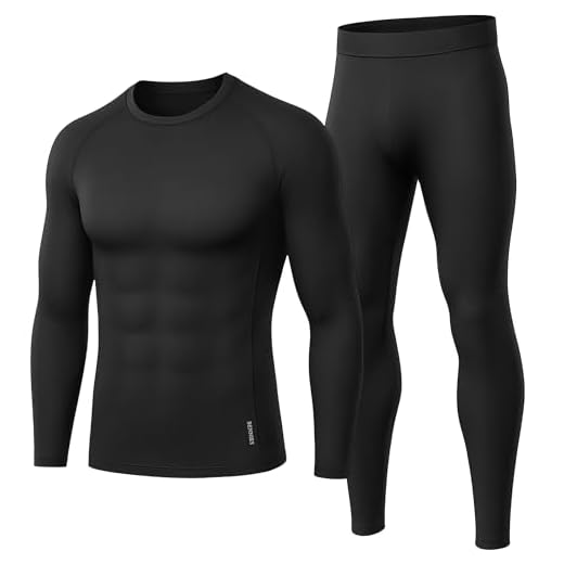 BENNIES Ropa Interior Térmica Hombre, Camiseta Hombre Ropa Frio Conjunto Pantalones Termicos Invierno Termicas Manga Larga para Running Esquí Ciclismo Fitness Negro M