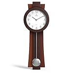 Pendulum Wall Clock Battery Operated - Modern Pendulum Clock 23.5x8.5 inch - Silent Wooden Decorative Wall Clock with Pendulum for Living Room -Contemporary Wall Clock for Office and Home Décor