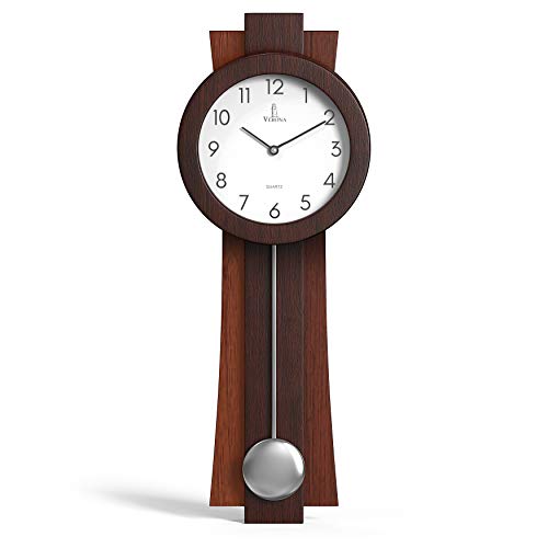 Pendulum Wall Clock Battery Operated – Modern Pendulum Clock 23.5×8.5 inch – Silent Wooden Decorative Wall Clock with Pendulum for Living Room -Contemporary Wall Clock for Office and Home Décor