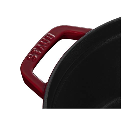 Image of STAUB La Cocotte 6.75L Enamel-Coated Round Cast Iron Cocotte with Nickel Knob Lid - All Cooktops, Made in France, Bordeaux