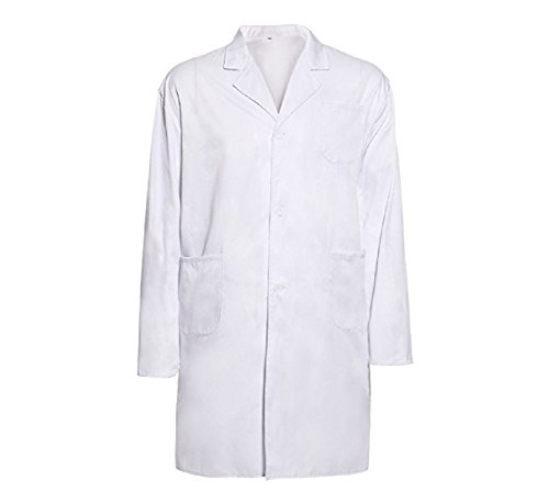 MIYA Labormantel Laborkittel Damen Herren Kittel Medizin weiß Arztkittel Berufsbekleidung Arztkittel (M)
