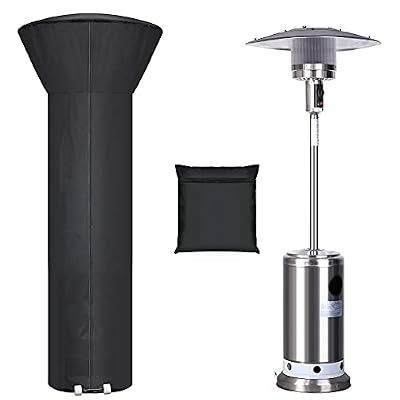 Patio Heater Covers with Zipper and Storage Bag,Waterproof,Dustproof,Wind-Resistant,Sunlight-Resistant,Snow-Resistant,Black,87'' Height x 33" Dome x 19" Base