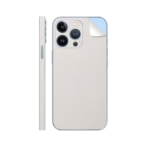 Vinilo iPhone 15 Pro Max cuero blanco arena para uso diario de borde a borde