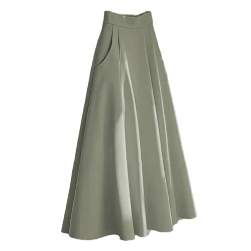 Womens French Style Vintage Loose A-Line Skirt Summer High Waisted Casual Party Skirt