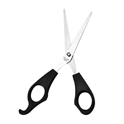 Beaupretty 1 Pc tijeras planas Corte de pelo tijeras para tijeras finas tijeras de hombre peines scissors Cortar con tijeras Herramienta de corte de golpes Acero inoxidable Black