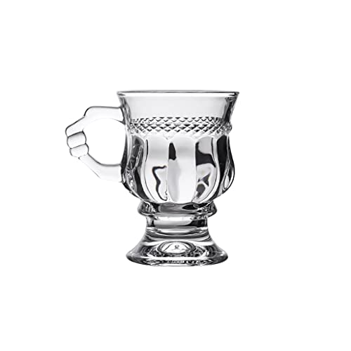 PIAOLING Boccale di Birra Classico Tazza da Birra Vintage Francese, Piccolo Vetro in Rilievo ambrato con Manico, Bicchiere da Vino Rosso, Tazza di tè al Latte Marrone Bicchieri da Birra (Color : A)