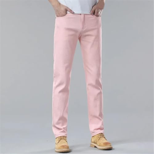 Men's Denim Pants Casual Slim Straight Solid Color Business Denim Pants3