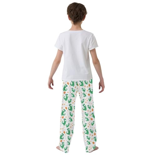 ZZXXB Dinosaur Eggs Boys Long Pants Soft Trousers Elastic Waist Kids Lounge Bottoms with Pockets S-XL3
