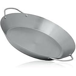 Paellera Acero Quirurgico Mahlzeit Paellera Tradicional de Acero Inoxidable | Ø 35 cm | 6 Raciones | Sartén con Asas | Apta para Inducción, Eléctrica, Barbacoa y Gas | Sartén Arrocera