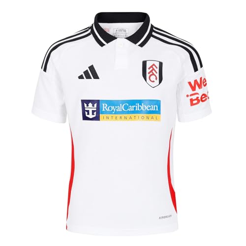 adidas Kids Fulham Home Football Shirt 2024 2025 Juniors White 13-14 Years