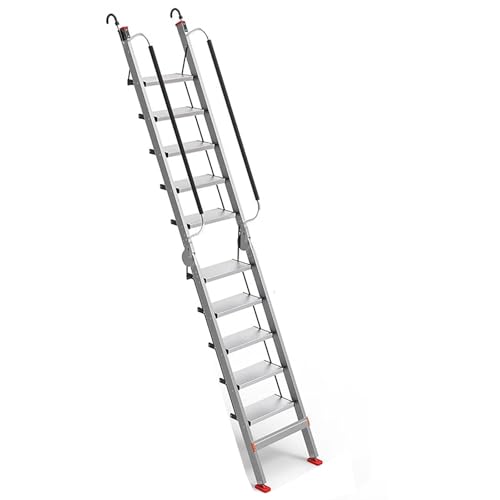 GJMSSMY Escaleras Plegables de Aluminio con Gancho para Mayor Seguridad en el Acceso a techos, garajes, pozos de Ventanas y Camas Altas.