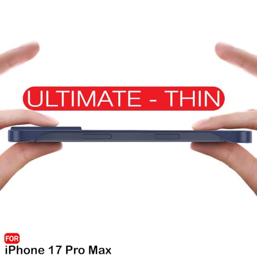 Image of TheGiftKart Hybrid Ultimate Slim Back Case Cover for iPhone 17 Pro Max Compatible with Magsafe | Lightweight Profile | Frosted Matte Translucent Hard Cover for iPhone 17 Pro Max (PC & TPU, Blue Sides)