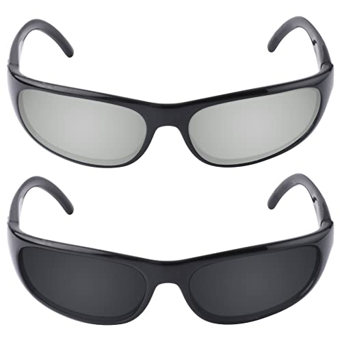 Image of Galvanic Replacement Lenses for Ray-Ban RB4033 60mm Sunglasses - Chrome + Black Polarized - Combo Pack