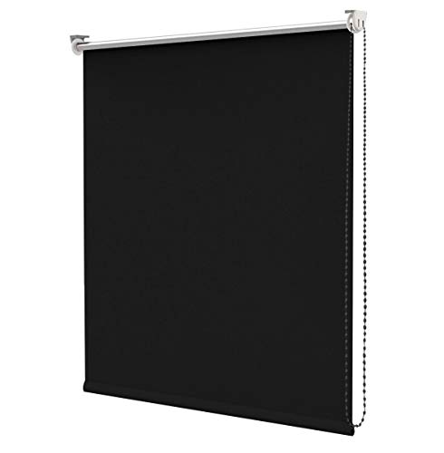 emmevi Store à enrouleur pour porte fenêtre, maison, bureau, mur, plafond, 200 x 180 cm, noir